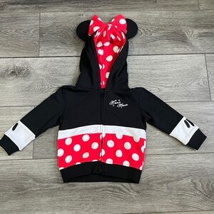 Disney Minnie Mouse Polka Dot Kids Hoodie - Black, White, and Red